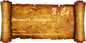 Neuwelt Csongor névjegykártya